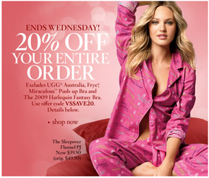 victoria secret save 20%