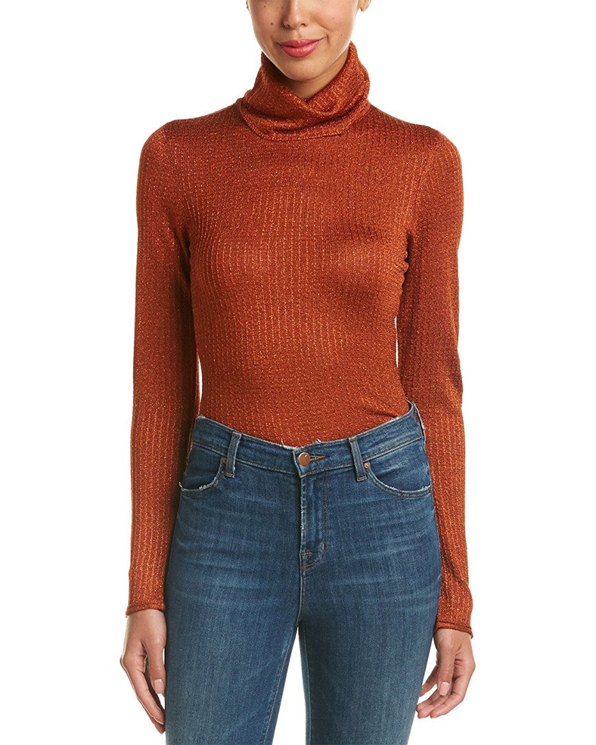 AliceOlivia CopperBilliSlimTurtleneckSweater 1