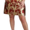 Dolce & Gabbana Gold Floral Jacquard High Waist Mini Skirt