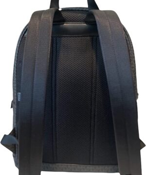 Michael Kors Mens Cooper Logo Backpack Large Black Signature Blue Stripe View 3