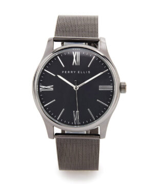 Perry Ellis Black Mesh Bracelet Watch