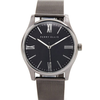 Perry Ellis Black Mesh Bracelet Watch