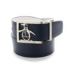 Reversible Leather Belt with Pete Buckle Caviar Original Penguin