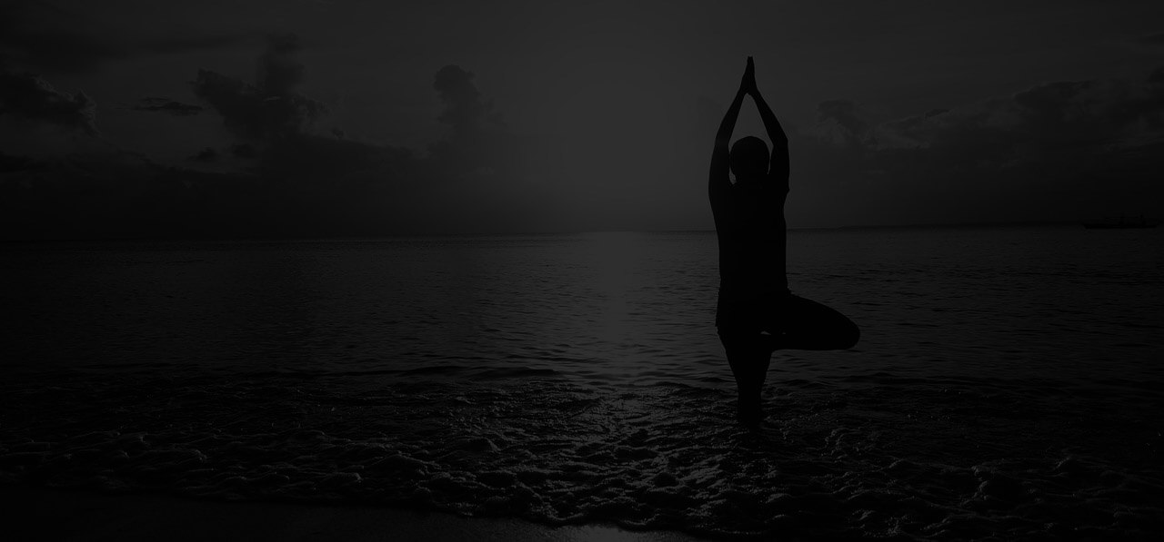yoga dark background on water