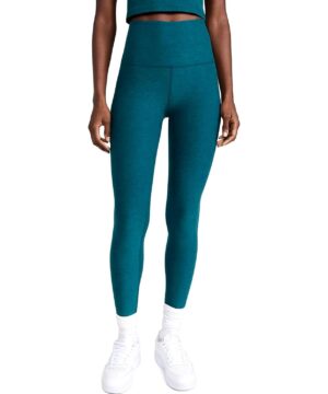 View 1 of 6 Beyond Yoga Women's High Waisted Midi Leggings in Deep Sea Heather