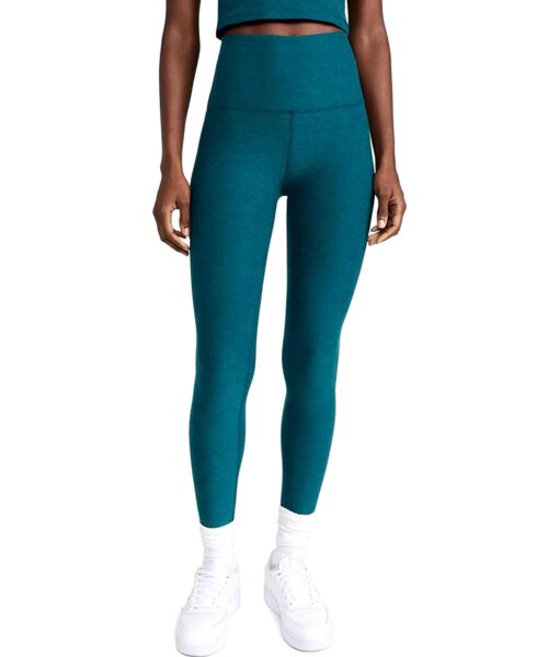 View 1 of 6 Beyond Yoga Women's High Waisted Midi Leggings in Deep Sea Heather