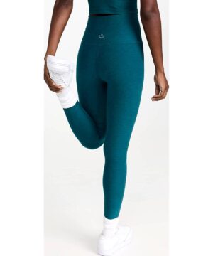 View 3 of 6 Beyond Yoga Women's High Waisted Midi Leggings in Deep Sea Heather