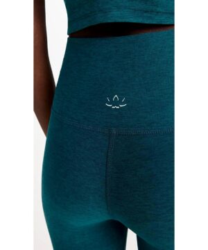 View 6 of 6 Beyond Yoga Women's High Waisted Midi Leggings in Deep Sea Heather