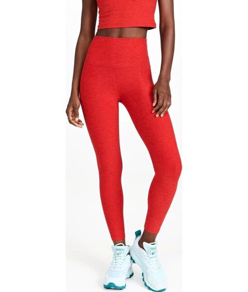 View 2 of 6 Beyond Yoga Women's High Waisted Midi Leggings in Red Hot-Siren