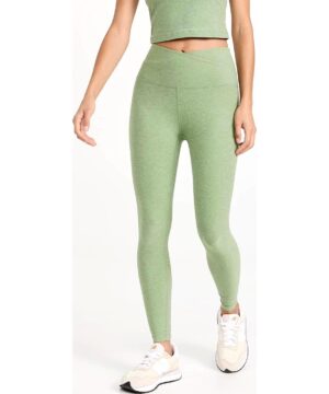 View 2 of 6 Beyond Yoga Women's at Your Leisure High Waist Midi Leggings, Rosemary Heather in Green