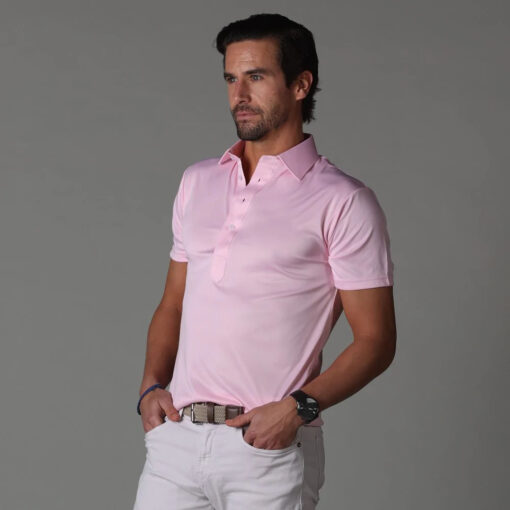 Collars and Co Semi-Spread Collar Polo Pink