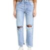 View 1 of 6 Free People Women's Tapered Baggy Boyfriend Jeans in Mid Century Blue