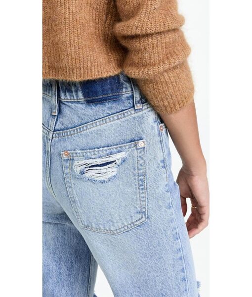 View 6 of 6 Free People Women's Tapered Baggy Boyfriend Jeans in Mid Century Blue