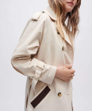 Maje US Trench coat with smocking at the back
