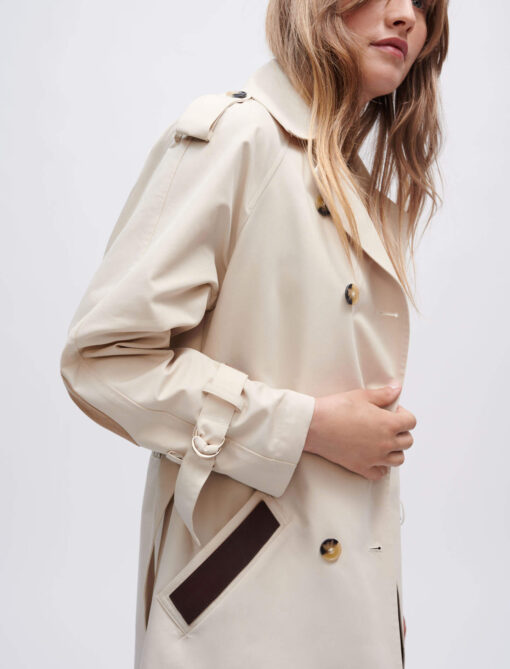 Maje US Trench coat with smocking at the back