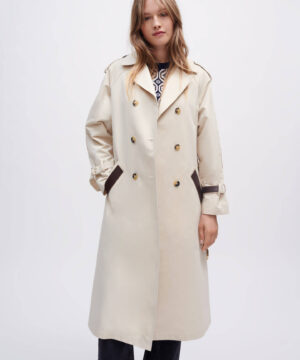 Maje US Trench coat with smocking at the back View 2