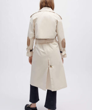 Maje US Trench coat with smocking at the back View 3