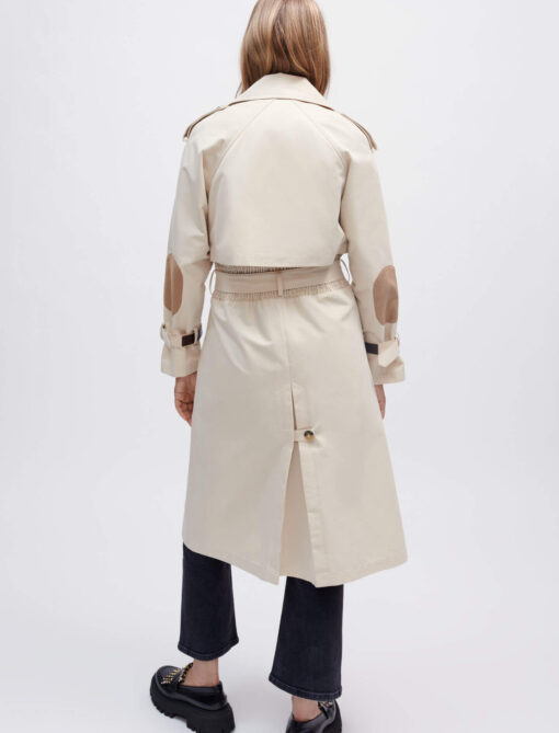 Maje US Trench coat with smocking at the back View 3