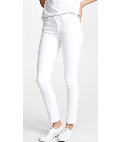 View 2 of 6 PAIGE Women's Skyline Ankle Skinny Jeans in Crisp White