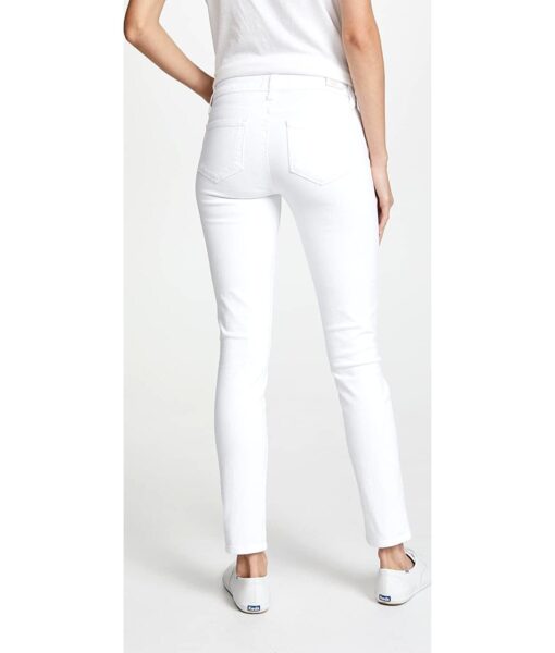 View 3 of 6 PAIGE Women's Skyline Ankle Skinny Jeans in Crisp White