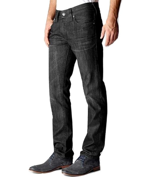 View 1 of 5 True Religion Men's Ricky Straight Black Rattlesnake Jeans