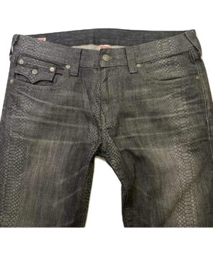 View 5 of 5 True Religion Men's Ricky Straight Black Rattlesnake Jeans