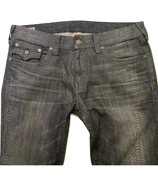 View 5 of 5 True Religion Men's Ricky Straight Black Rattlesnake Jeans