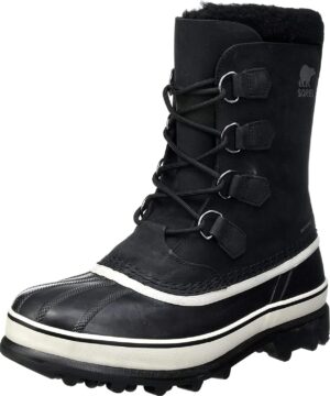 View 1 of 7 Sorel Men's Snow Winter Boots in Black Dark Stone