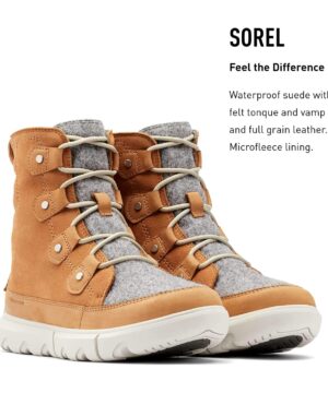 View 3 of 6 Sorel Women's Explorer II Joan Felt Waterproof Boot in Tawny Buff, Moonstone