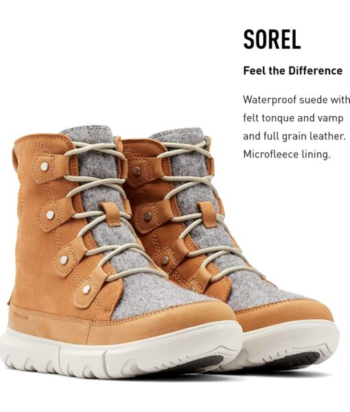 View 3 of 6 Sorel Women's Explorer II Joan Felt Waterproof Boot in Tawny Buff, Moonstone