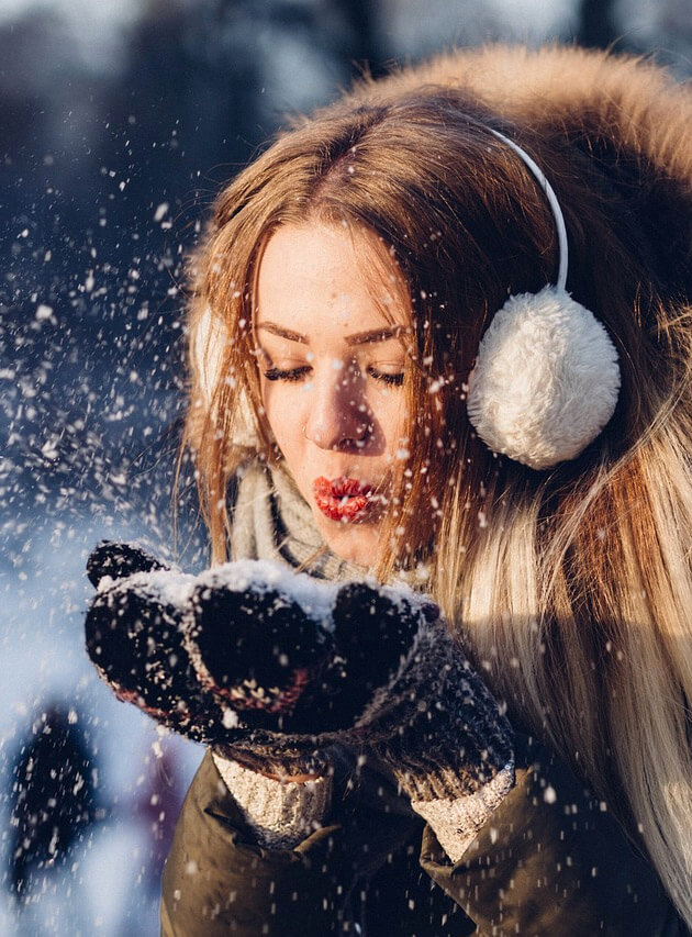 woman winter jacket ear muffs