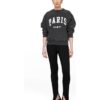 View 1 of 2 ANINE BING Ramona Sweatshirt University Paris in Washed Black