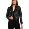 View 1 of 7 Ella by Rafaella Women's Vegan Leather Moto Jacket in Black