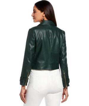 View 5 of 7 Ella by Rafaella Women's Vegan Leather Moto Jacket in Black