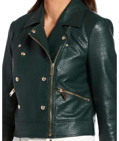 View 6 of 7 Ella by Rafaella Women's Vegan Leather Moto Jacket in Black