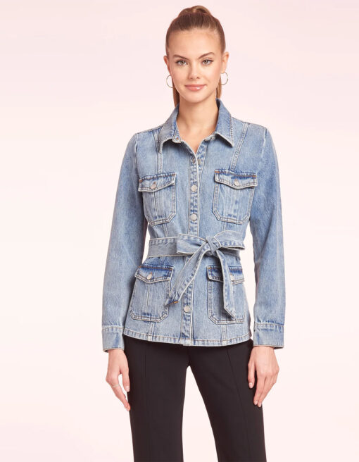 View 1 of 1 Amanda Uprichard Greyson Denim Jacket in Caspian