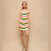 View 1 of 2 Maje Cotton Multicolored Knit Dress in Multi-Coloured