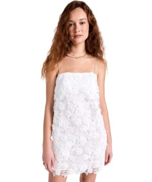 View 1 of 1 Zimmermann Raie Lace Flower Mini Dress in Ivory