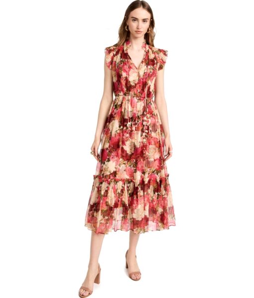 View 1 of 1 Zimmermann Wonderland Flutter Dress in Pink Peonies