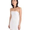 View 1 of 1 alice + olivia Fifi Clear Strap Vegan Leather Mini Dress