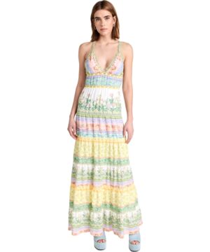 View 1 of 1 alice + olivia Karolina Paneled Halter Maxi Dress